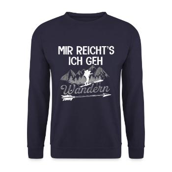 Mir reichts ich geh Wandern - Unisex Pullover - Navy - Vorne - Alina (178cm) & Michal (187cm)