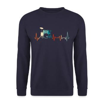 Battement de coeur batteur - Sweat-shirt Unisexe - marine - Devant - Alina (178cm) & Michal (187cm)