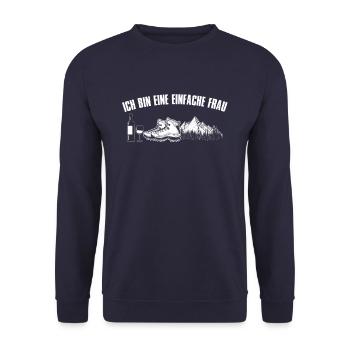Einfache Frau Wandern Berge Wein - Unisex Pullover - Navy - Vorne - Alina (178cm) & Michal (187cm)