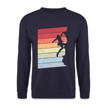 Escalade grimpeurs vintage - Sweat-shirt Unisexe - marine - Devant - Alina (178cm) & Michal (187cm)