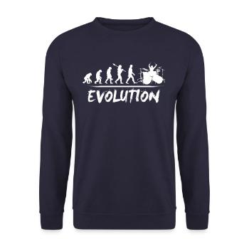 Drummer evolution music - Unisex Sweatshirt - navy - Front - Alina (178cm) & Michal (187cm)