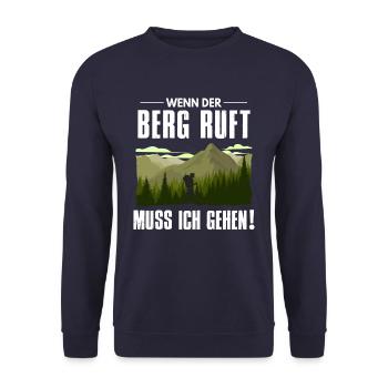 Wenn der Berg ruft muss ich gehen - Unisex Pullover - Navy - Vorne - Alina (178cm) & Michal (187cm)