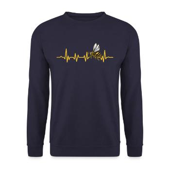 Heartbeat bee beekeeper - Unisex Sweatshirt - navy - Front - Alina (178cm) & Michal (187cm)