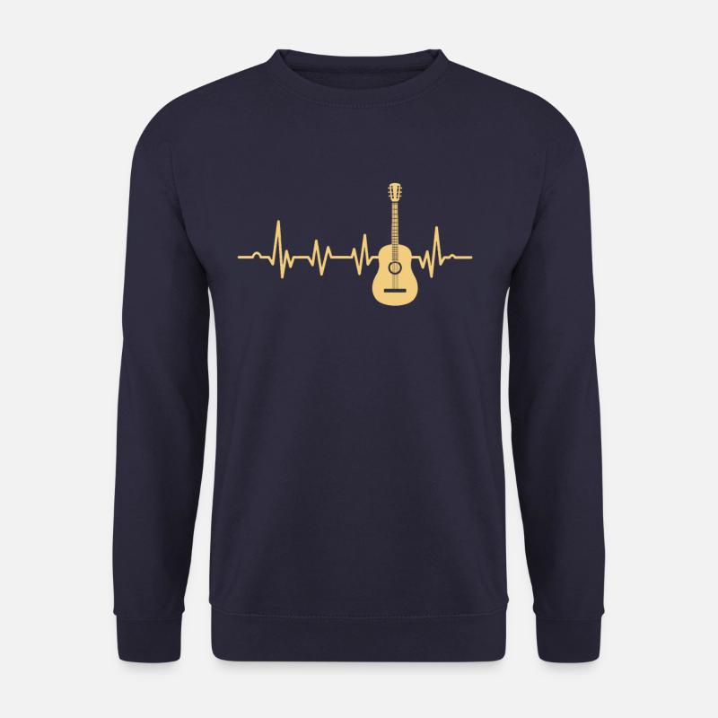 Akustik Gitarre Herzschlag - Unisex Pullover - Navy
