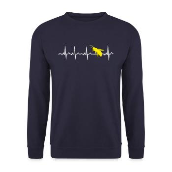 Bee beekeeper heartbeat - Unisex Sweatshirt - navy - Front - Alina (178cm) & Michal (187cm)