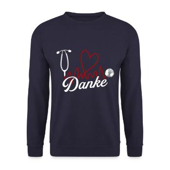 Merci Médecin cardio-battement Médecins - Sweat-shirt Unisexe - marine - Devant - Alina (178cm) & Michal (187cm)