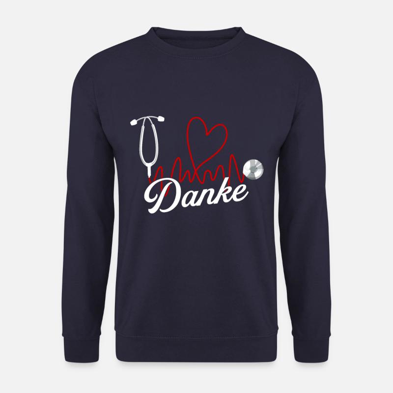 Danke Arzt Herzschlag Ärzte - Unisex Pullover - Navy
