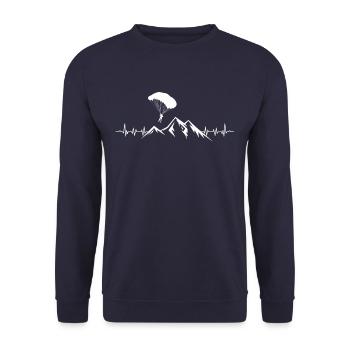 Fallschirm Springer Parachute - Unisex Pullover - Navy - Vorne - Alina (178cm) & Michal (187cm)