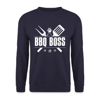 BBQ BBQ Boss - Unisex Sweatshirt - navy - Front - Alina (178cm) & Michal (187cm)