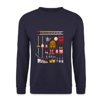 Outil de jardinage de jardin - Sweat-shirt Unisexe - marine - Devant - Alina (178cm) & Michal (187cm)