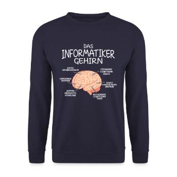 Informatiker Gehirn Informatik - Unisex Pullover - Navy - Vorne - Alina (178cm) & Michal (187cm)