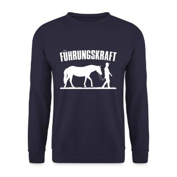 Führungskraft Pferde - Unisex Pullover - Navy - Vorne - Alina (178cm) & Michal (187cm)