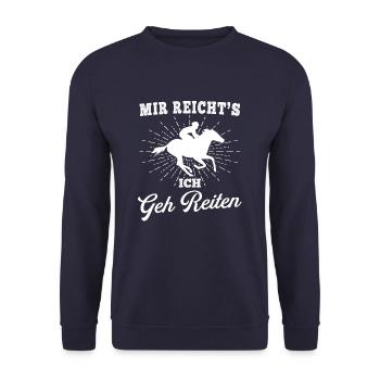 Mir Reichts Reiten Reiterin Pferd - Unisex Pullover - Navy - Vorne - Alina (178cm) & Michal (187cm)