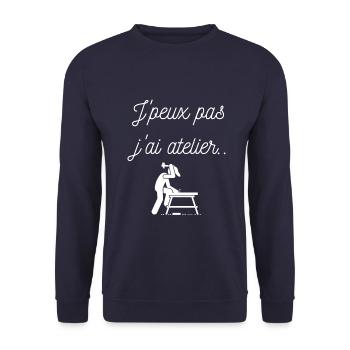 J peux pas j ai atelier - Sweat-shirt Unisexe - marine - Devant - Alina (178cm) & Michal (187cm)