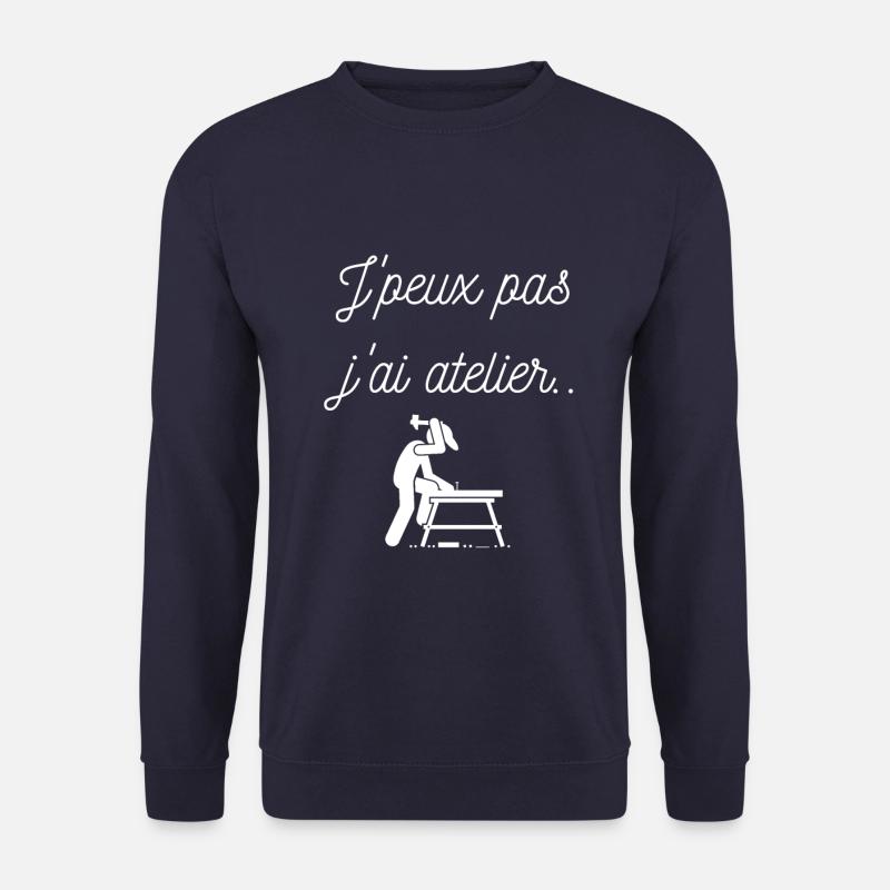 Ich kann nicht in der Werkstatt sein. - Unisex Pullover - Navy