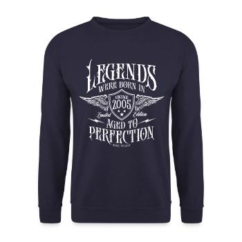 Legenden wurden 2005 geboren - Unisex Pullover - Navy - Vorne - Alina (178cm) & Michal (187cm)