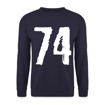 74 number jersey - Unisex Sweatshirt - navy - Front - Alina (178cm) & Michal (187cm)