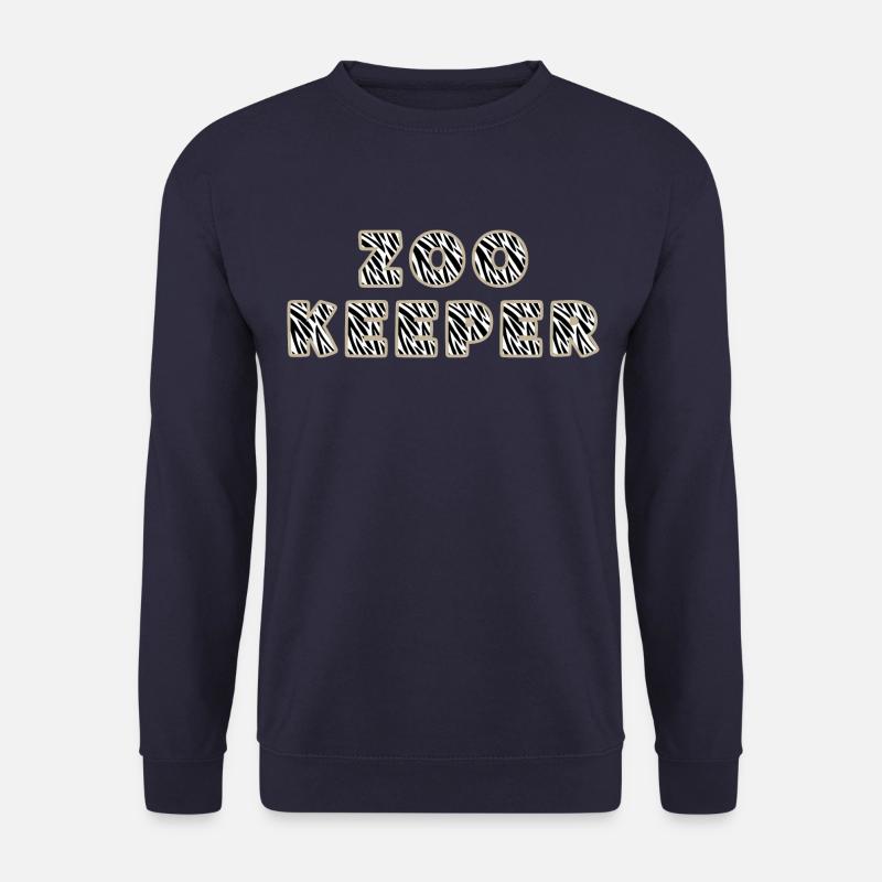 Zoo Keeper Schriftzug in Zebra Design - Unisex Pullover - Navy