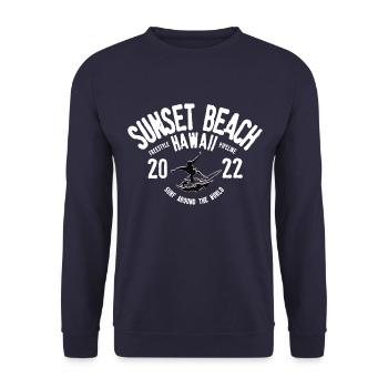 Sunset beach Hawaii - Unisex Sweatshirt - navy - Front - Alina (178cm) & Michal (187cm)