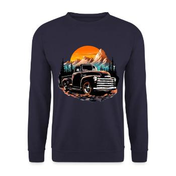 Chevy Truck - Unisex Sweatshirt - navy - Front - Alina (178cm) & Michal (187cm)