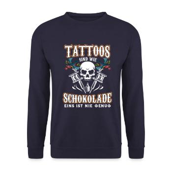 Tattoo Tätowierung Tattooist Tätowierer - Unisex Pullover - Navy - Vorne - Alina (178cm) & Michal (187cm)