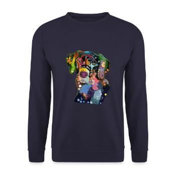 Chien design labrador coloré illustration vectorielle chien - Sweat-shirt Unisexe - marine - Devant - Alina (178cm) & Michal (187cm)