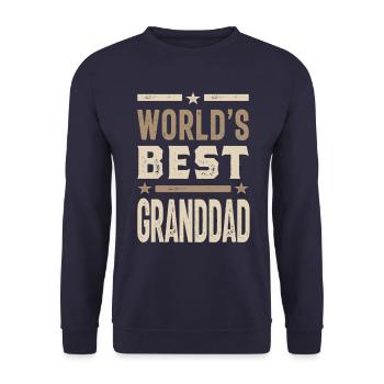 Mens World's Best Granddad Grandpa Gift - Unisex Sweatshirt - navy - Front - Alina (178cm) & Michal (187cm)