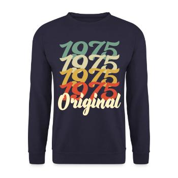 1975 retro gift 45th birthday - Unisex Sweatshirt - navy - Front - Alina (178cm) & Michal (187cm)