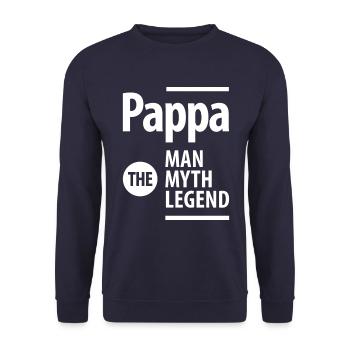 Pappa The Man The Myth The Legend - Unisex Sweatshirt - navy - Front - Alina (178cm) & Michal (187cm)