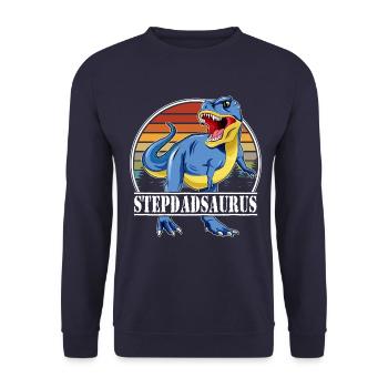 Dinosaurier-Familie - Stepdadsaurus - Unisex Pullover - Navy - Vorne - Alina (178cm) & Michal (187cm)
