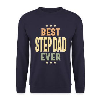 Best Step Dad Ever | Dad and Grandpa - Unisex Sweatshirt - navy - Front - Alina (178cm) & Michal (187cm)