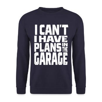 Ich kann nicht, ich habe Pläne in der Garage Automechaniker - Unisex Pullover - Navy - Vorne - Alina (178cm) & Michal (187cm)