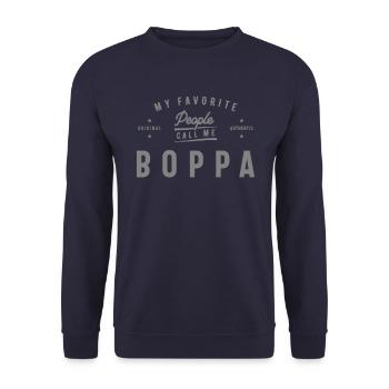 Mens My Favorite People Call Me Boppa - Unisex Sweatshirt - navy - Front - Alina (178cm) & Michal (187cm)