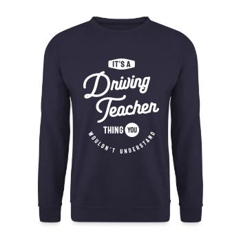 Driving Teacher Job Title Occupation Men Women - Unisex Sweatshirt - navy - Front - Alina (178cm) & Michal (187cm)