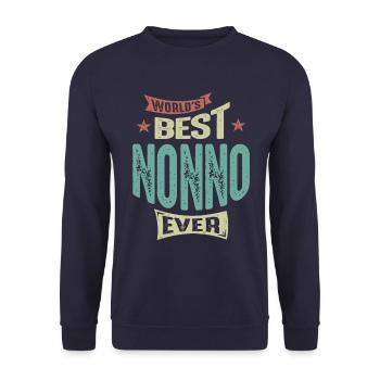 Mens Best Nonno Ever Funny Dad / Opa - Unisex Pullover - Navy - Vorne - Alina (178cm) & Michal (187cm)