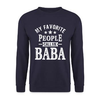 Mens Meine Lieblingsleute nennen mich Baba Funny Dad - Unisex Pullover - Navy - Vorne - Alina (178cm) & Michal (187cm)