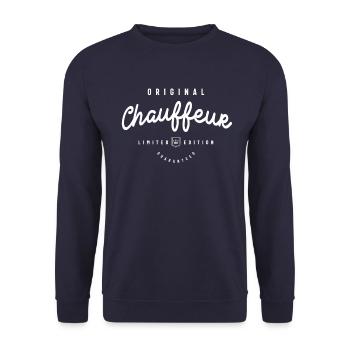 Chauffeur Funny Job Title Profession Birthday - Unisex Sweatshirt - navy - Front - Alina (178cm) & Michal (187cm)