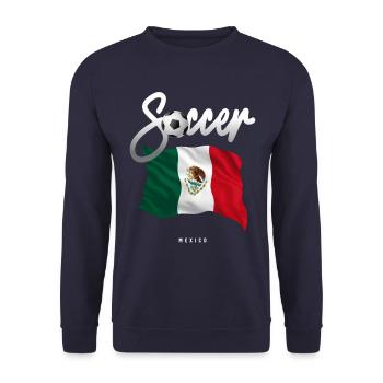 Mexico Soccer - Mexican Flag - Unisex Sweatshirt - navy - Front - Alina (178cm) & Michal (187cm)