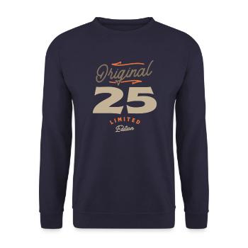 25th Birthday Original 25 Years Old - Unisex Sweatshirt - navy - Front - Alina (178cm) & Michal (187cm)