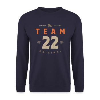 22nd Birthday Team 22 Years Old - Unisex Sweatshirt - navy - Front - Alina (178cm) & Michal (187cm)