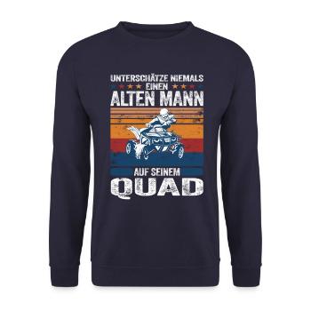 Quad fahren Quadfahrer Spruch als Geschenkidee - Unisex Pullover - Navy - Vorne - Alina (178cm) & Michal (187cm)