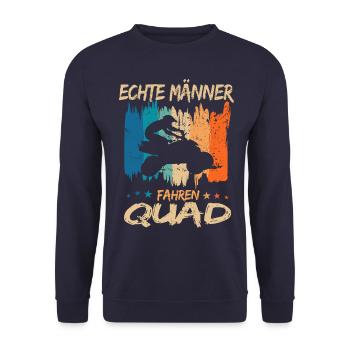 Quad fahren Quadfahrer Spruch als Geschenkidee - Unisex Pullover - Navy - Vorne - Alina (178cm) & Michal (187cm)