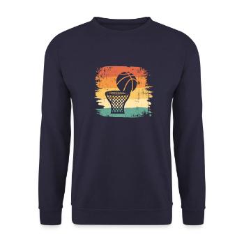 Basketball Player Design - Retro Vintage - Unisex Sweatshirt - navy - Front - Alina (178cm) & Michal (187cm)