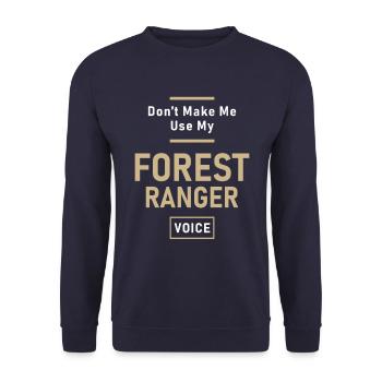 Garde forestier Profession Emploi Travailleur d’anniversaire - Sweat-shirt Unisexe - marine - Devant - Alina (178cm) & Michal (187cm)