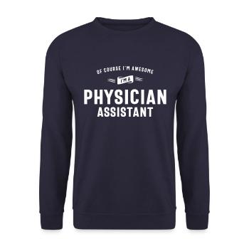 Physician Assistant Job Occupation Birthday Worker - Unisex Sweatshirt - navy - Front - Alina (178cm) & Michal (187cm)