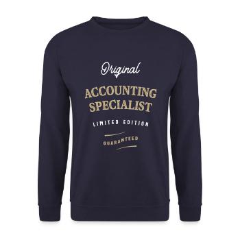 Accounting Specialist Job Occupation Birthday - Unisex Sweatshirt - navy - Front - Alina (178cm) & Michal (187cm)