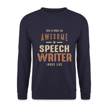 Drôle génial Rédacteur de discours Profession d’emploi - Sweat-shirt Unisexe - marine - Devant - Alina (178cm) & Michal (187cm)