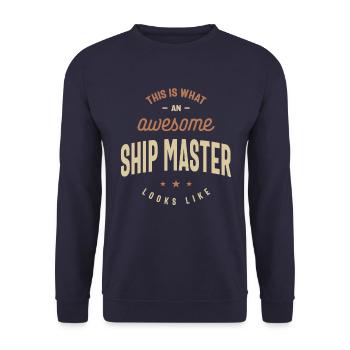 Funny Awesome Ship Master Job Occupation - Unisex Sweatshirt - navy - Front - Alina (178cm) & Michal (187cm)