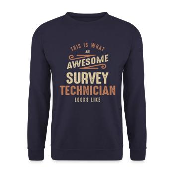 Lustige tolle Umfrage Techniker Job Beruf - Unisex Pullover - Navy - Vorne - Alina (178cm) & Michal (187cm)