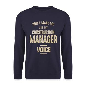 Construction Manager Job Occupation Birthday Worke - Unisex Sweatshirt - navy - Front - Alina (178cm) & Michal (187cm)